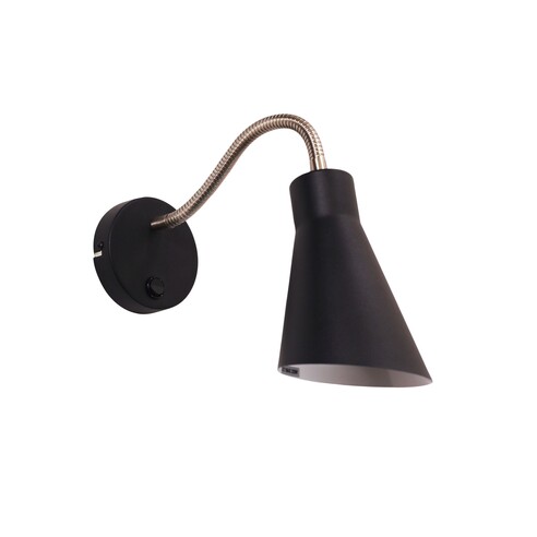 OL53935BK - THOR Black Flexible Arm E27 Wall OL53935BK