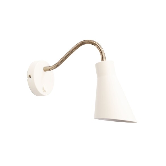 OL53935WH - THOR White Flexible Arm E27 Wall Light with Switch