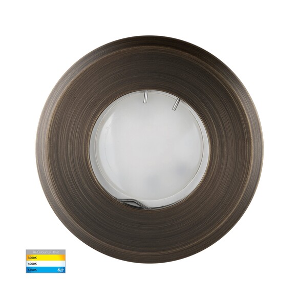HV19022T-AB - Ollo Antique Brass TRI Colour LED Wall or Inground Light