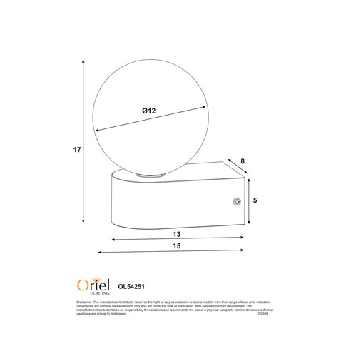 OL54251WH - Minne Wall Light IP44 WhiteOL54251WH