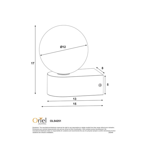 OL54251WH - Minne Wall Light IP44 WhiteOL54251WH