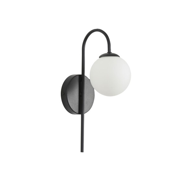 OL54260BK - NOXE Black Arm with Opal Matt Ball G9 Wall Light