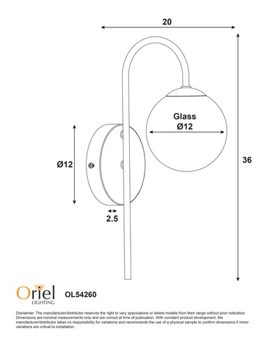 OL54260BK Interior Wall Light Black - OL54260BKOL54260BK