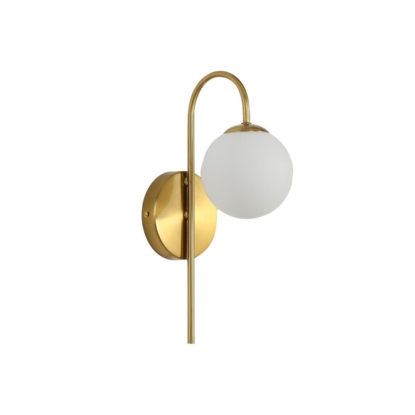 OL54260SB - NOXE Satin Brass Arm with Opal Matt Ball G9 Wall Light