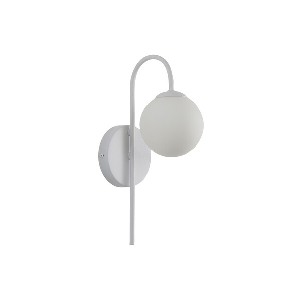 OL54260WH - NOXE White Arm with Opal Matt Ball G9 Wall Light