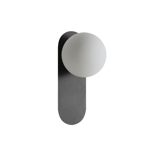 OL54271BK - PING Black with Opal Ball G9 IP44 Wall Light