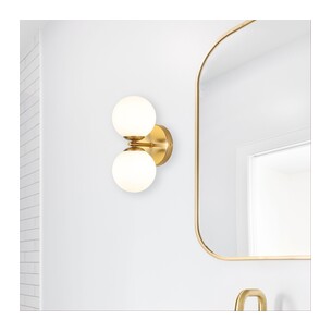 OL54292SB - OBERON.2 Twin Satin Brass with Opal Ball Up and OL54292SB 2