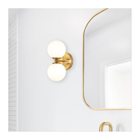 OL54292SB - OBERON.2 Twin Satin Brass with Opal OL54292SB