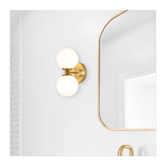OL54292SB - OBERON.2 Twin Satin Brass with Opal OL54292SB