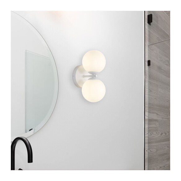 OL54292WH - OBERON.2 Twin White with Opal Ball Up OL54292WH