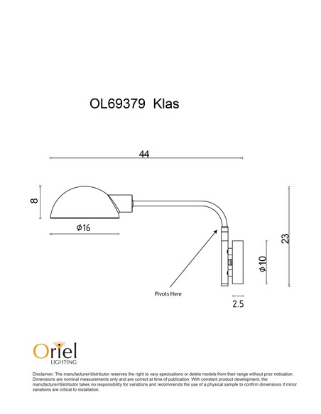 OL69379BK Interior Wall Light Black - OL69379BKOL69379BK