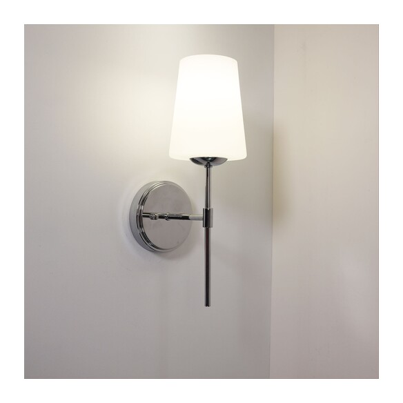 OL69463CH - KINBURY Chrome with Opal Matt Glass E27 Wall Light