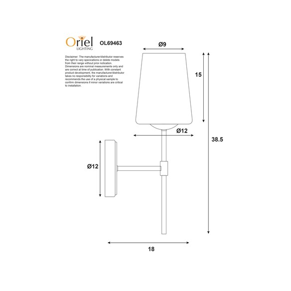 OL69463CH - KINBURY Chrome with Opal Matt Glass OL69463CH