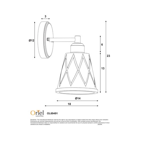 OL69491AM - DRAM Black with Vinage Cut Amber OL69491AM