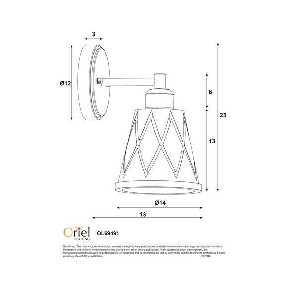 OL69491AM - DRAM Black with Vinage Cut Amber OL69491AM