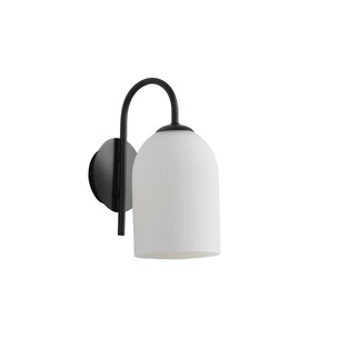 OL69551BK - ARLEY Black with Ribbed Opal Matt Glass E27 OL69551BK 2