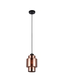 LAMINA Retro Copper Coloured Glass Double Cylinder Pendant Light