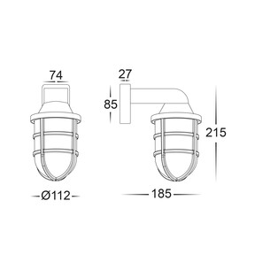 HV3511W-PB - Marina Polycarbonate Brass Wall LightHV3511W-PB 2