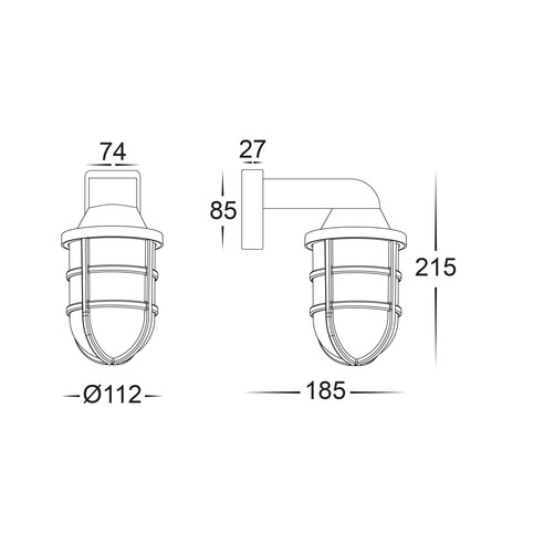 HV3511W-PB - Marina Polycarbonate Brass Wall LightHV3511W-PB