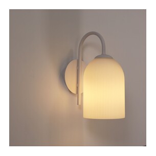 OL69551WH - ARLEY White with Ribbed Opal Matt Glass E27 OL69551WH