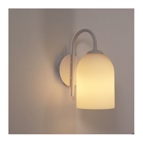 OL69551WH - ARLEY White with Ribbed Opal Matt OL69551WH