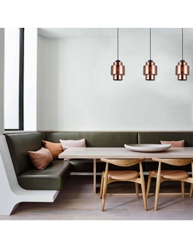 PENDANT ES 72W Copper coloured Glass Dble LAMINA3