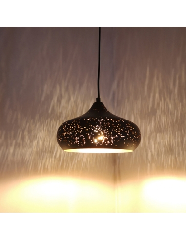 PENDANT ES 72W BLK Champagne Glass with Gold MARRAKESH04