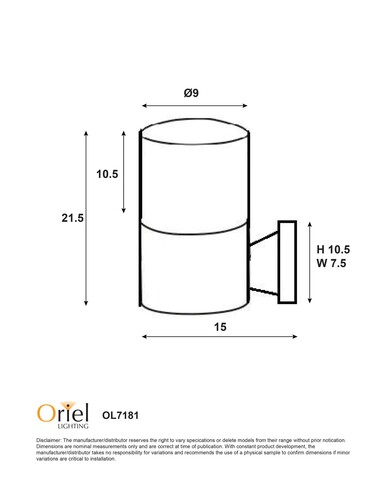 OL7181BK Exterior Wall Light Black - OL7181BKOL7181BK