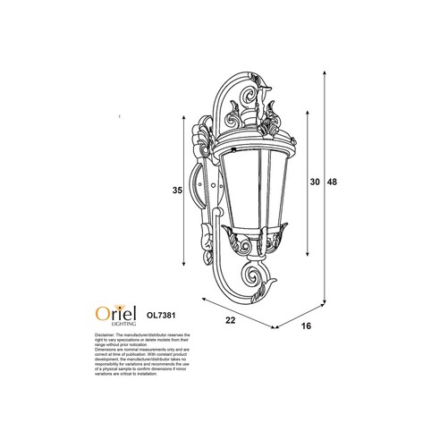 OL7381BK - ALBION Black IP44 E27 Traditional OL7381BK