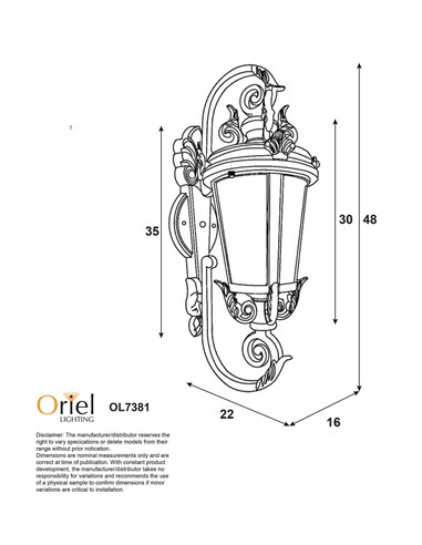 OL7381BK Exterior Wall Light Black - OL7381BKOL7381BK
