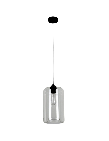 PENDANT ES 60W CLR GLASS OBLONG OD180mm x H360mm 3m cable WTY 1YR