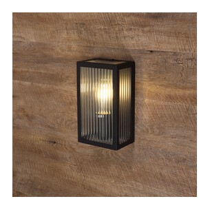 OL7651BK - Chicago Reeded Glass IP44 Exterior Light BlackOL7651BK