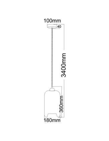 MASON3 - MASON Modern Retro Oblong Glass Pendant MASON3