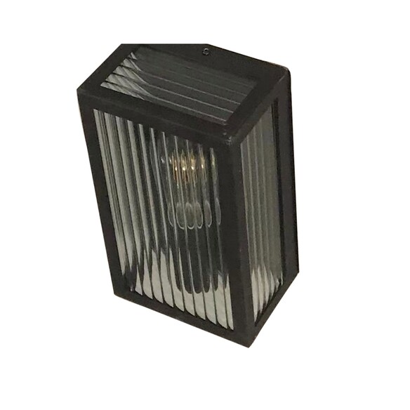 OL7651BK - Chicago Reeded Glass IP44 Exterior OL7651BK