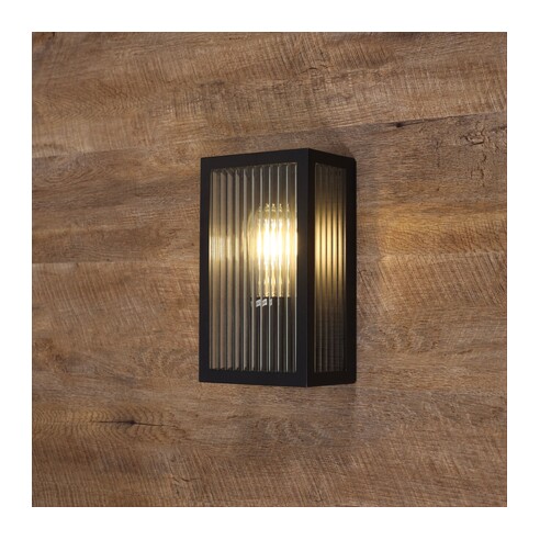 OL7651BK - Chicago Reeded Glass IP44 Exterior OL7651BK