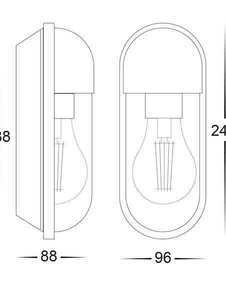 LUME White Polycarbonate Wall Light - HV3512W-WHTHV3512W-WHT