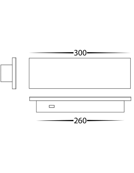 BARLINE Black 300mm Surface Mounted Barline Wall HV3571T-BLK