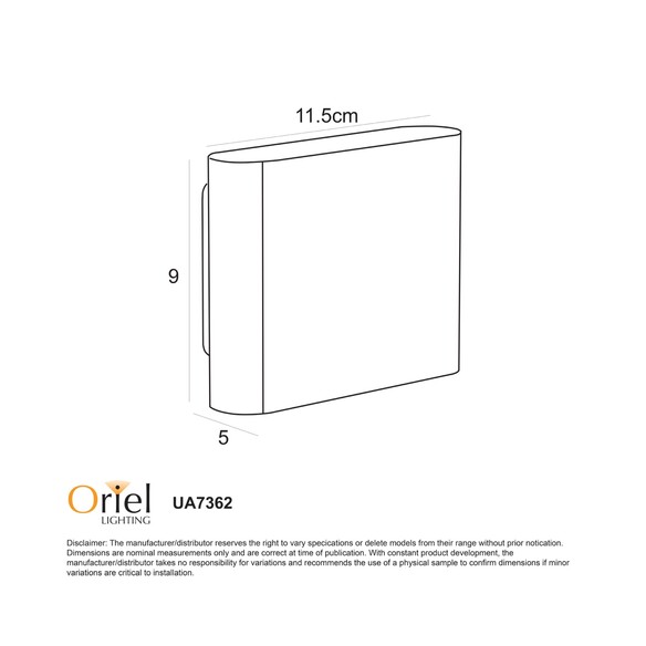 UA7362BK - Wash 2x3w LED IP65 Exterior Wall Light UA7362BK
