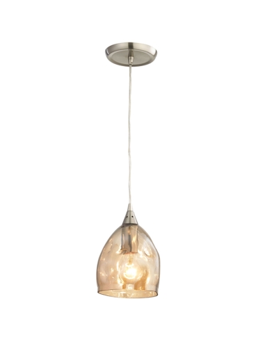PENDANT ES 60W Chrome with Champagne Glass ELLIPSE OD146mm x H232mm 3m cable WTY 1YR