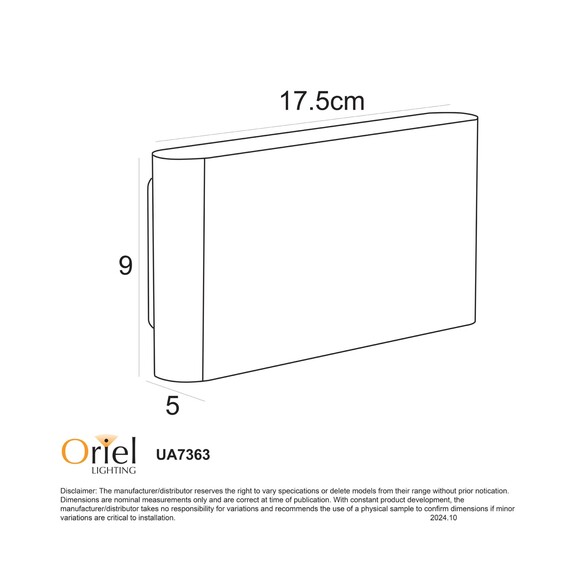 UA7363BK - Wash 2x6w LED IP65 Exterior Wall Light UA7363BK
