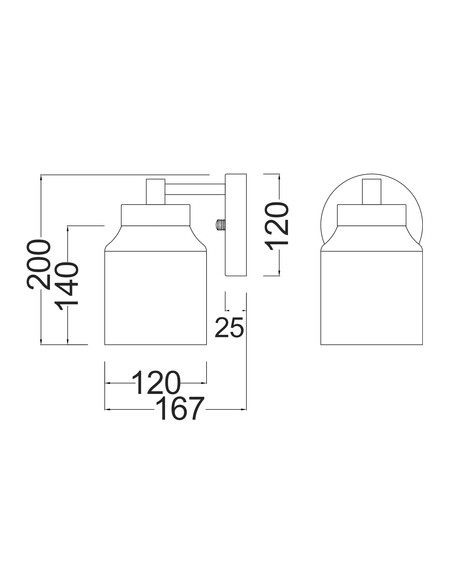 TUFO-W1 Interior Wall Light Round 1W White - TUFO-W1