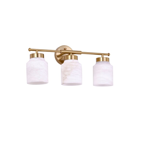 TUFO-W2 - TUFO Interior White Jar Alabaster with Brass Highlight Wall Light