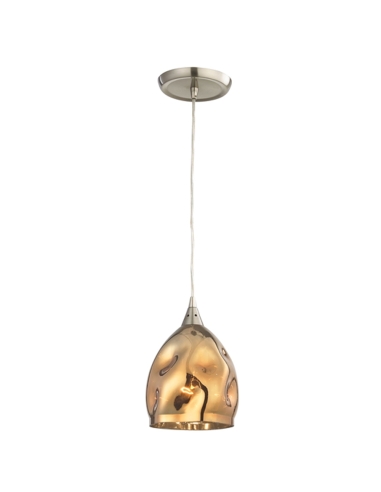 PENDANT ES 60W Chrome with Gold Plated Glass ELLIPSE OD146mm x H232mm 3m cable WTY 1YR