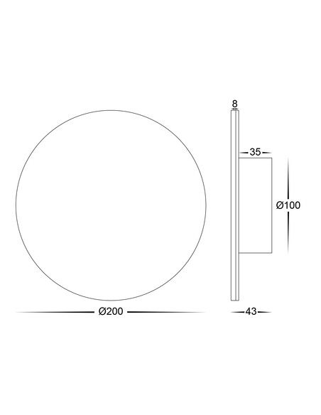 HALO Black 200mm Surface Mounted Round Disc Wall HV3592T-BLK-12V