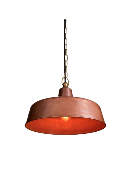 DEKSEL03 - DEKSEL Industrial Rustic Aged Copper Interior Dome Shape Pendant Light
