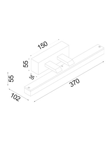 VANITAS3S Interior Wall Light Rectangular 8W VANITAS3S