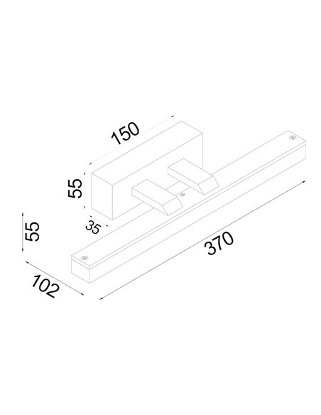 VANITAS3S Interior Wall Light Rectangular 8W VANITAS3S