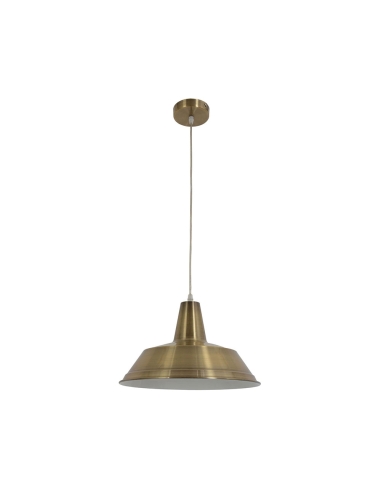 PENDANT ES 60W Antique Brass Angled Dome OD355MM x L250mm 3m cable WTY 1YR