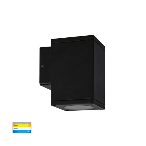 HV3623T-BLK - HV3623T-Black - Quadru Square Black TRI Colour Fixed Down LED Wall Light