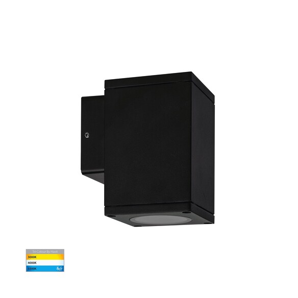 HV3623T-BLK - HV3623T-Black - Quadru Square Black TRI Colour Fixed Down LED Wall Light